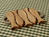 Holzuntersetzer mit 5 Fischen Holzuntersetzer mit 5 Fischen